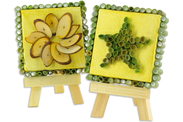 Mini châssis entoilés sur mini chevalets - Décors nature - 10doigts.fr