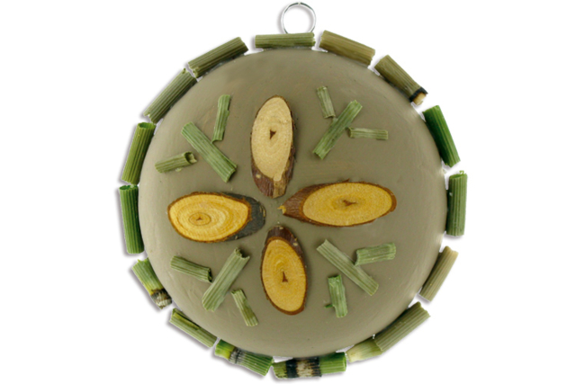 Lamelles de bois : Idée Créa Collage sur boule carton ou polystyrène - Décors nature - 10doigts.fr