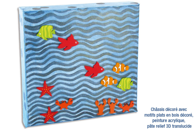Poissons en bois décoré - Déco en bois peints - 10doigts.fr