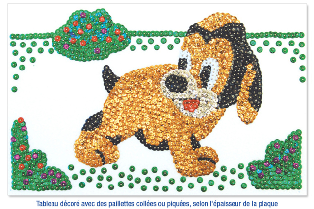 Carton plume ou plaque polystyrène : créations avec des paillettes cuvettes rondes à trou - Plaques en polystyrène - 10doigts.fr