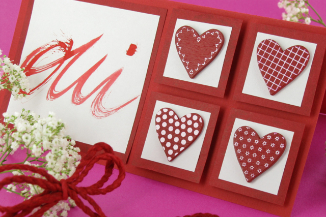 Coeurs fantaisie en bois décoré - Déco en bois peints - 10doigts.fr