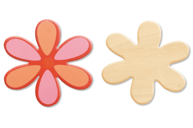 Fleur N°5 en bois naturel à décorer - Supports plats en bois - 10doigts.fr