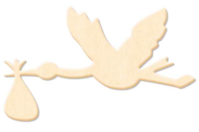 Cigogne en bois naturel à décorer - Supports plats en bois - 10doigts.fr