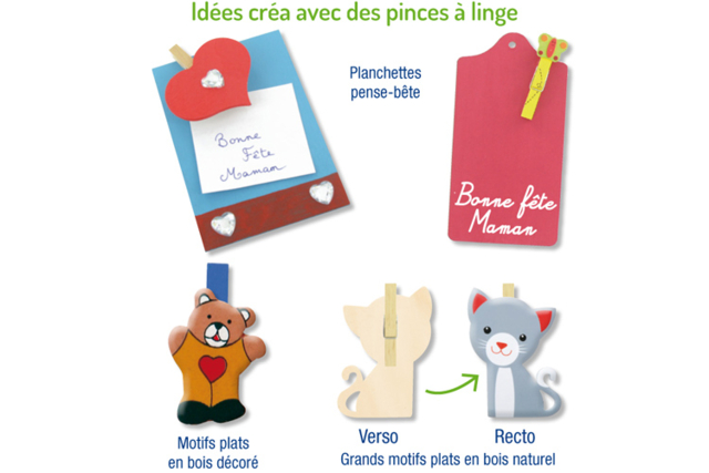 Pinces à linge en bois - Pinces à linge en bois - 10doigts.fr