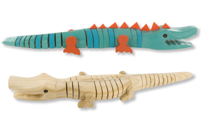 Crocodile articulé en bois naturel - Animaux en bois - 10doigts.fr