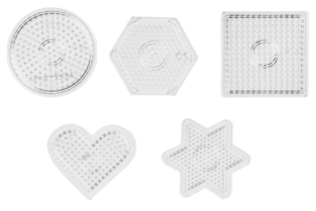 Set des 5 plaques géométriques assorties pour perles fusibles - Perles à repasser 5 mm - 10doigts.fr