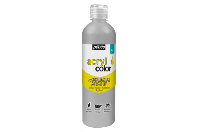 acrylique argent - Peinture acrylique satinée, brillante - 10doigts.fr