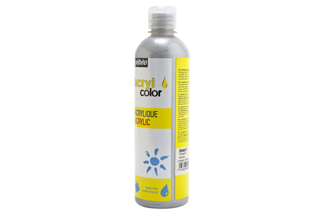 acrylique pebeo argent - Peinture acrylique satinée, brillante - 10doigts.fr
