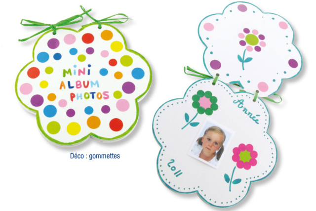 Album photo en carton blanc fleur - Gommettes formes assorties : un univers pour créer sans limite - 10doigts.fr