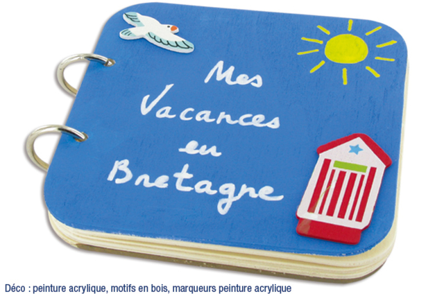 Album photos en bois "Mes vacances en Bretagne" - Déco en bois peints - 10doigts.fr