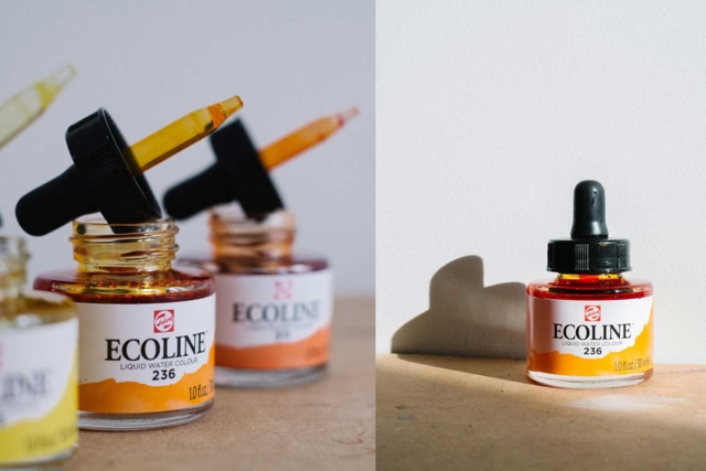 Aquarelle liquide Ecoline  - Encres beaux-arts : encre de Chine et encres acryliques - 10doigts.fr
