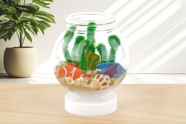 Aquarium miniature - Boule à neige, Cloche - 10doigts.fr
