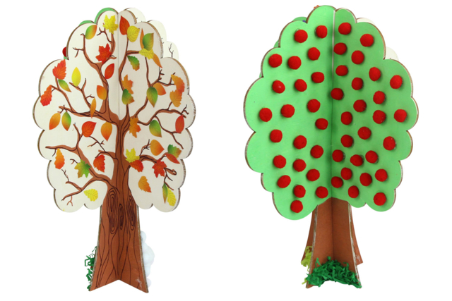 arbre 4 saisons - Supports plats en bois - 10doigts.fr