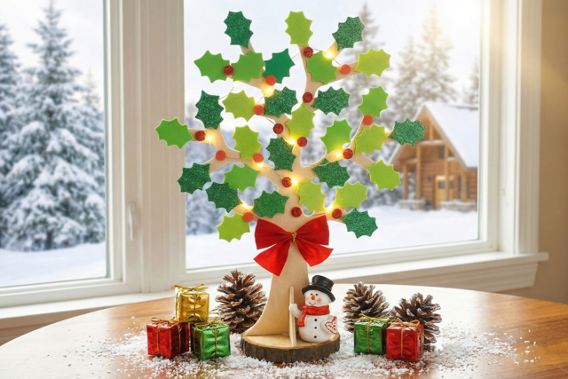 Arbre de Noël (Houx) - Petites décorations de Noël - 10doigts.fr