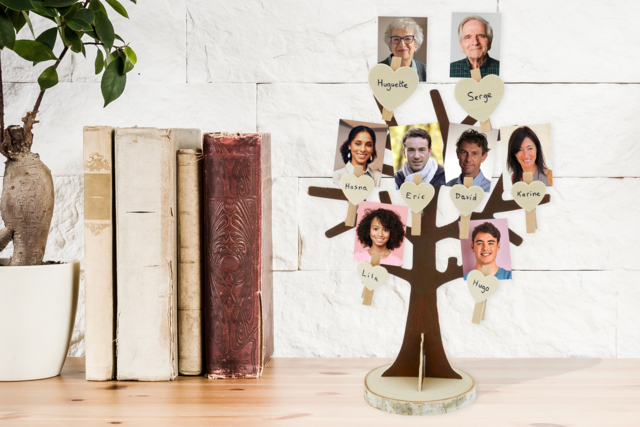 Arbre généalogique fait main - Déco en bois brut - 10doigts.fr