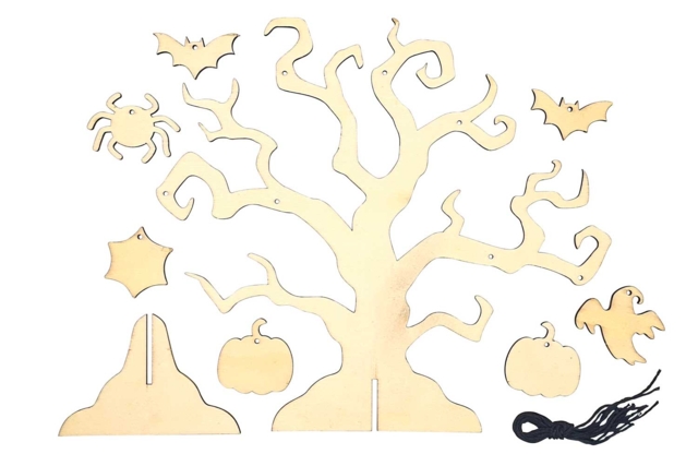 arbre hanté halloween - Supports d'Halloween à décorer - 10doigts.fr