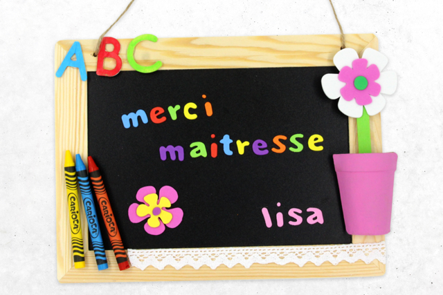 Ardoise « Merci maitresse » - Craies, tableaux et ardoises : l'espace de toutes les expressions - 10doigts.fr