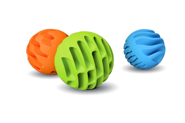 Balles sensorielles - 3 pièces - Matériel d'apprentissage et manipulation : l'éveil par le jeu - 10doigts.fr