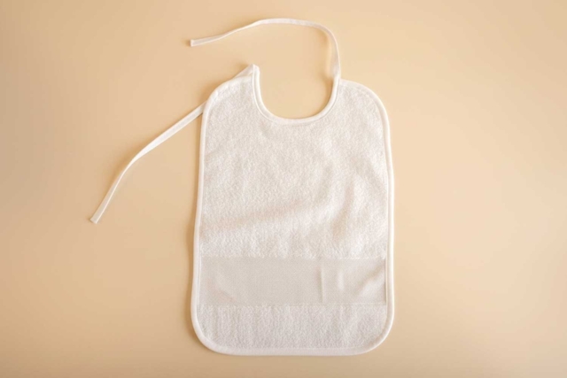 Bavoir éponge blanc - Coton, lin - Textiles - 10doigts.fr
