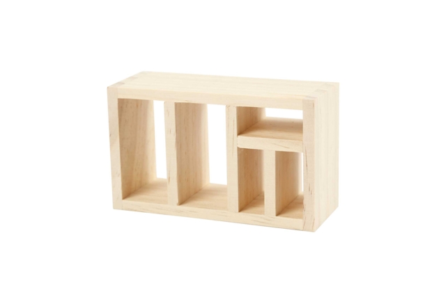 Bibliothèque en bois pour poupée - Univers Miniature : maison de poupée et miniatures - 10doigts.fr
