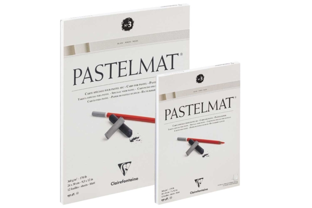 Bloc Clairefontaine Pastelmat n°3 blanc, 360 g (18 × 24 ou 24 × 30 cm) - Papiers dessin - 10doigts.fr