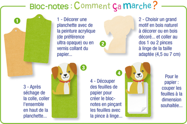 bloc note bois - Objets bois pour la cuisine - 10doigts.fr