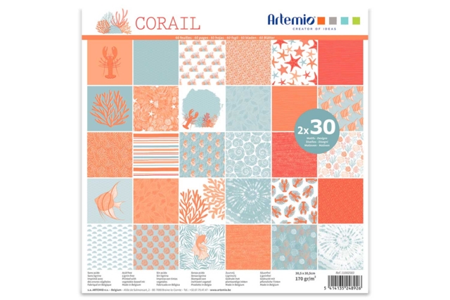 Bloc papier Corail, 60 feuilles - Papiers à motifs - 10doigts.fr