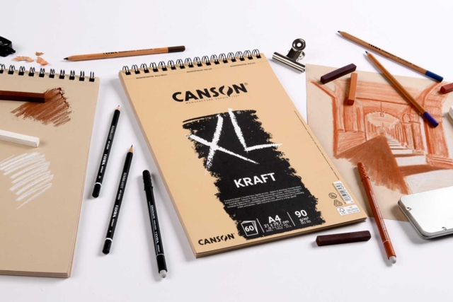 Bloc spirale Canson XL Kraft, 60 feuilles 90 g/m² - Papiers dessin - 10doigts.fr
