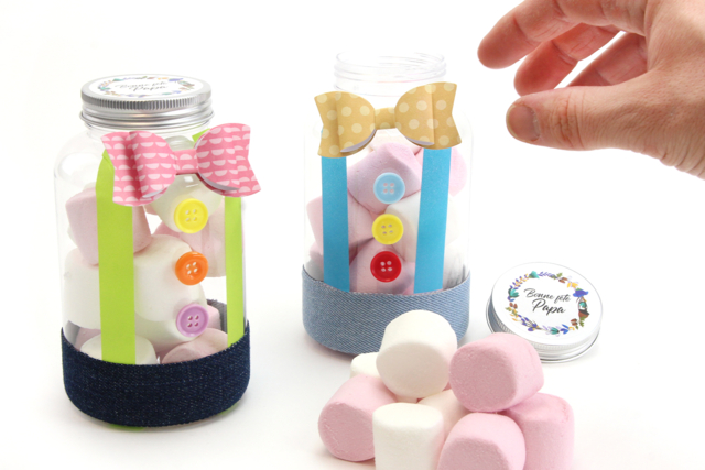 Bocal à bonbons fête des pères - Tissus adhésifs - 10doigts.fr
