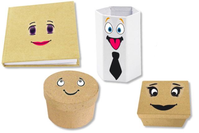 bois et cartons stickers - Gommettes yeux, visages et smileys pour des créations pleines d’expression - 10doigts.fr