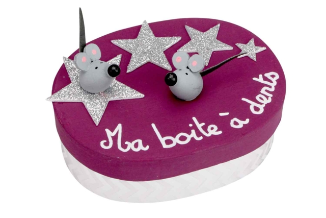 boite à dents ovale - Déco en bois peints - 10doigts.fr