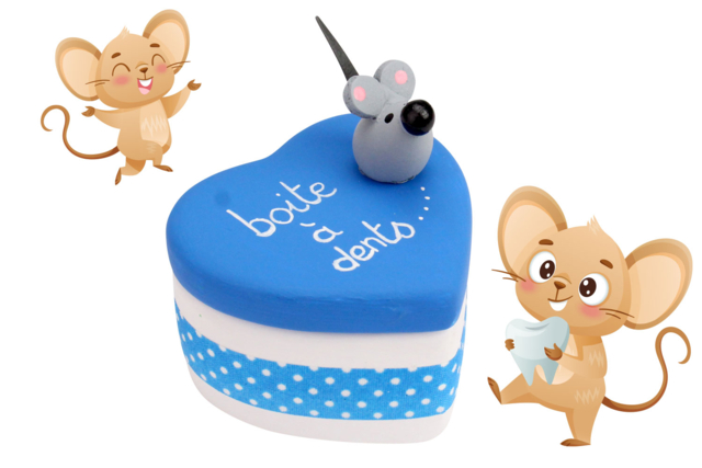 Boite à dents petite souris - Déco en bois peints - 10doigts.fr