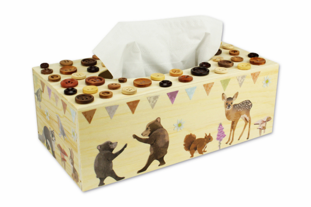 Boîte à mouchoirs animaux de la forêt - Des gommettes animaux pour créer et apprendre dès la maternelle - 10doigts.fr