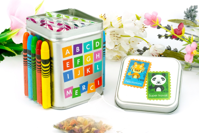 Boite à thé - cadeau maitresse - Supports en Métal - 10doigts.fr