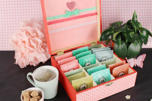 Boite à thé romantique - Boîtes en bois - 10doigts.fr