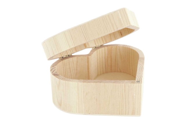 Boîte coeur bijoux en bois avec fermeture aimantée - Boîtes en bois - 10doigts.fr