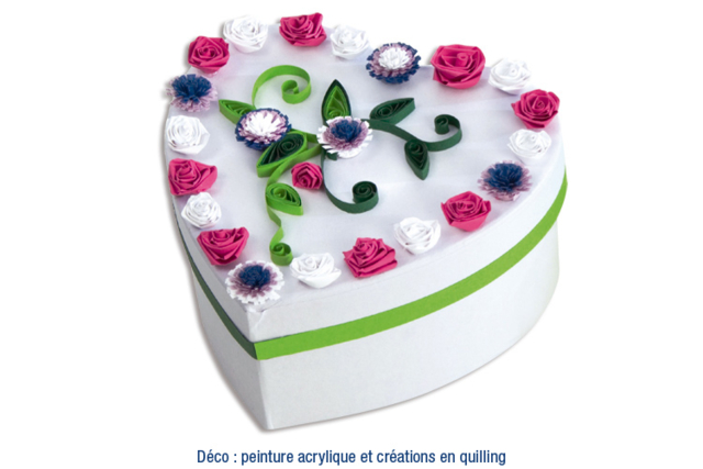 Boîte coeur en Quilling - Papiers Quilling - 10doigts.fr