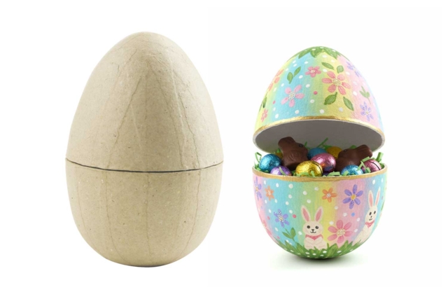 boite decopatch oeuf - Supports de Pâques à décorer - 10doigts.fr