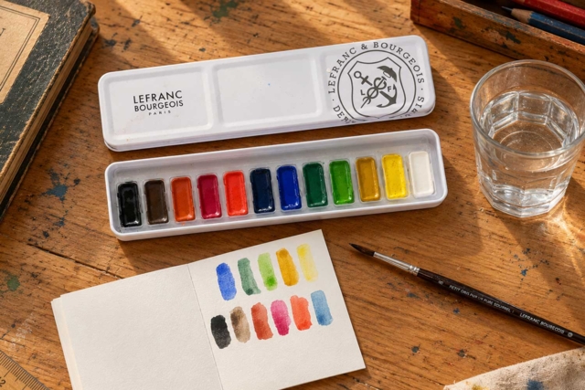 boite métal aquarelle école étude - Couleurs aquarelle - 10doigts.fr