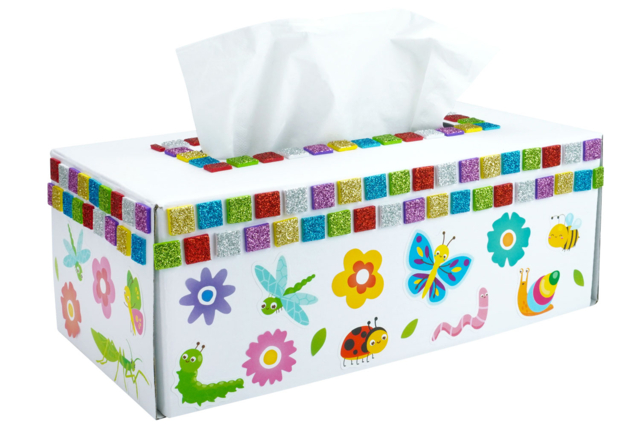 boite mouchoirs papillons insectes - Des gommettes animaux pour créer et apprendre dès la maternelle - 10doigts.fr