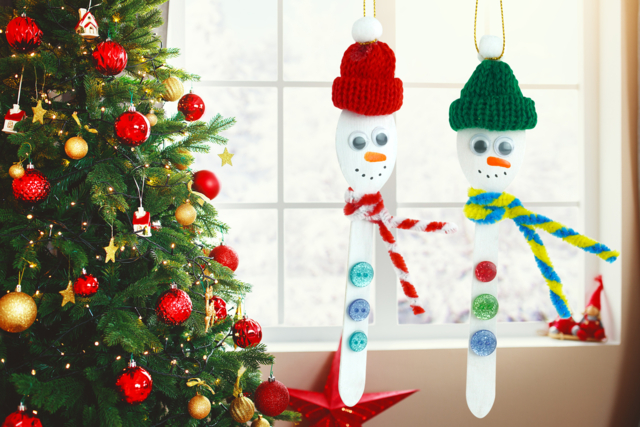 Bonhomme de neige avec une cuillère - Objets bois pour la cuisine - 10doigts.fr