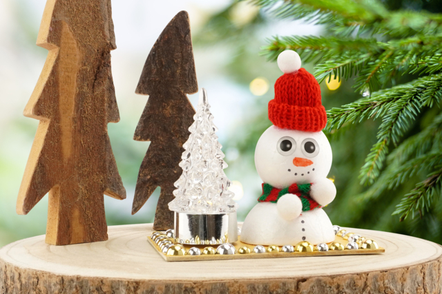 Bonhomme de neige et sapin lumineux - Petites décorations de Noël - 10doigts.fr
