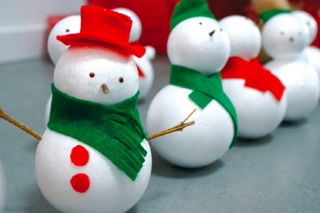 bonhomme de neige feutrine - Feuilles de feutrine - 10doigts.fr
