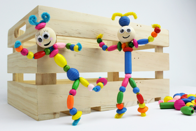 Bonhomme en perles - Perles Bois - 10doigts.fr