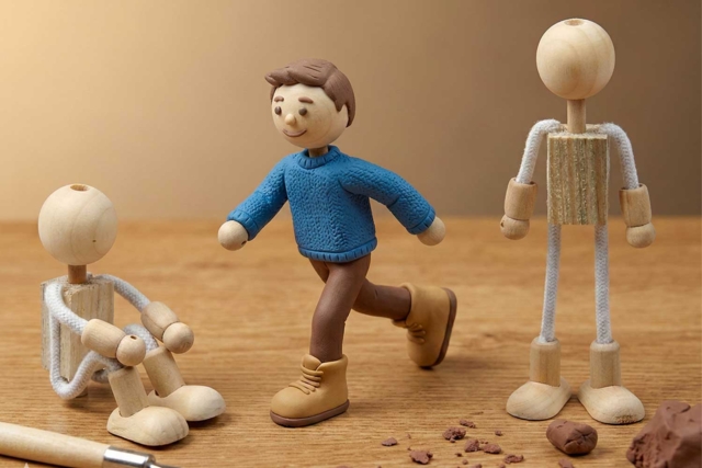 Bonhommes en Bois Articulés - Jeux et Jouets en bois - 10doigts.fr