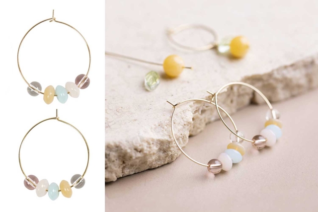 boucles Créoles fines or - 6 pièces - Boucles d'oreilles - 10doigts.fr