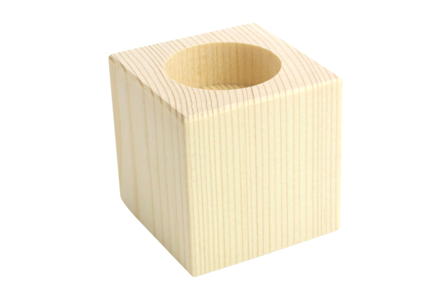 bougeoir cube en bois de hêtre - Bougeoirs en bois - 10doigts.fr