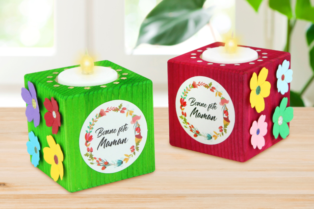 Bougeoir fête des mères - Articles lumineux, guirlandes et bougies LED - 10doigts.fr