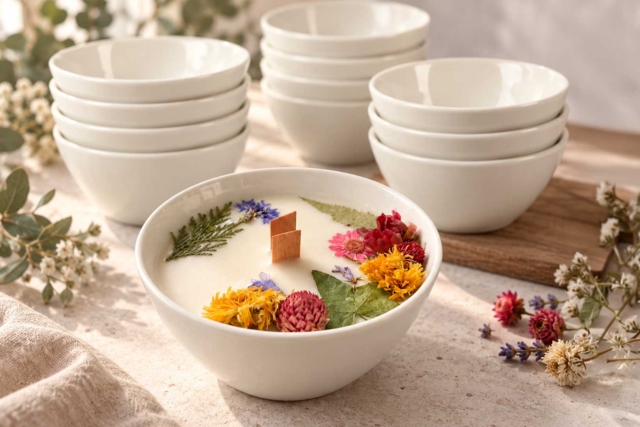 bougie bol - Supports en céramique à décorer - 10doigts.fr