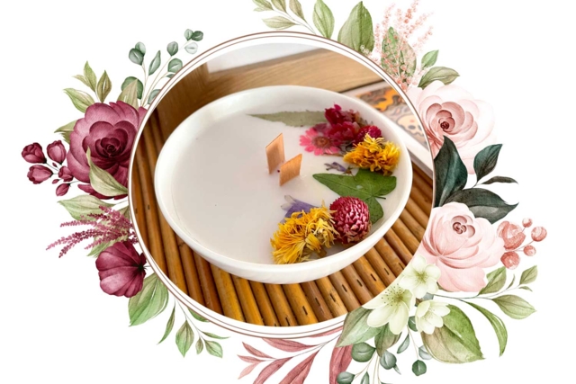 Bougie fleurs séchées - Mèches et Accessoires Bougies - 10doigts.fr